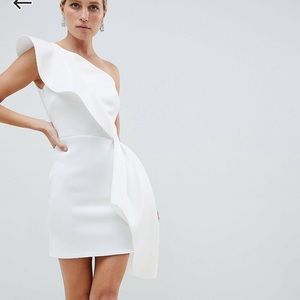 True Violet One Shoulder Cocktail Dress